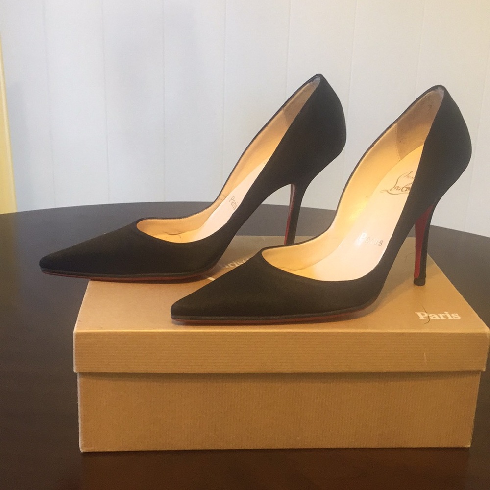 Christian Louboutin satin D’Orsay Pump